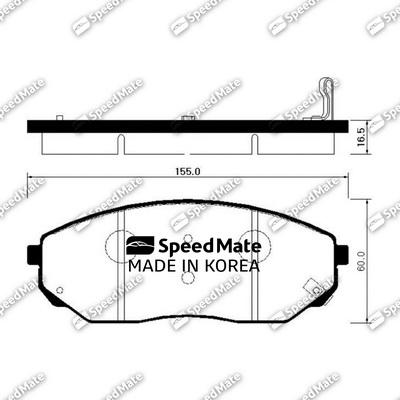 SpeedMate SM-BPK022 - Гальмівні колодки, дискові гальма autocars.com.ua