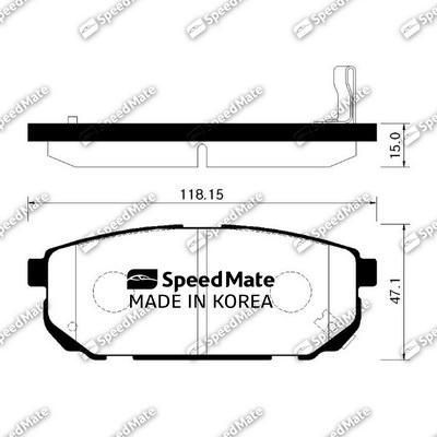 SpeedMate SM-BPK023 - Гальмівні колодки, дискові гальма autocars.com.ua