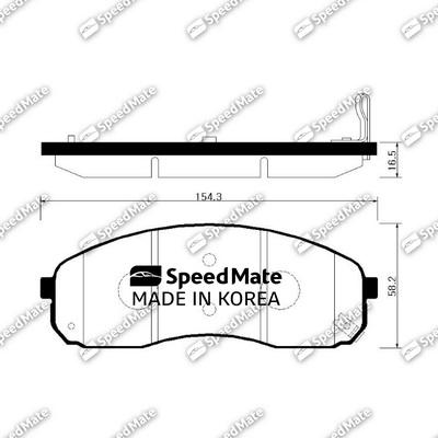 SpeedMate SM-BPK030 - Гальмівні колодки, дискові гальма autocars.com.ua