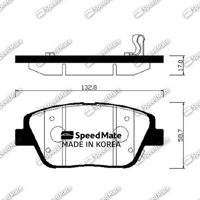 SpeedMate SM-BPK038 - Гальмівні колодки, дискові гальма autocars.com.ua