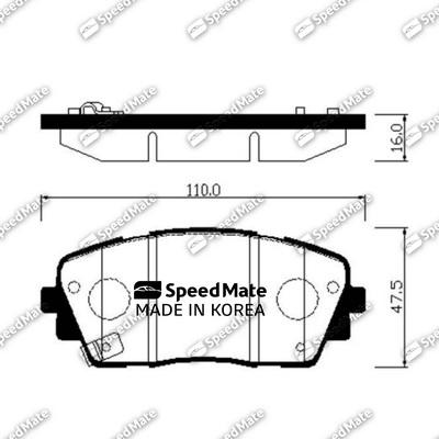 SpeedMate SM-BPK039 - Гальмівні колодки, дискові гальма autocars.com.ua