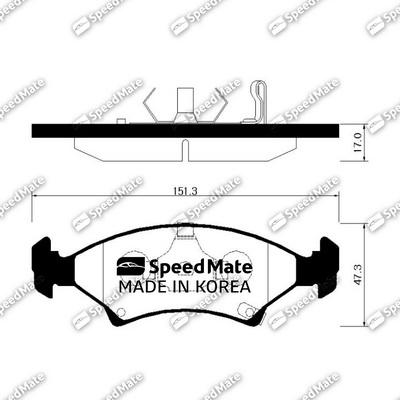 SpeedMate SM-BPK043 - Гальмівні колодки, дискові гальма autocars.com.ua