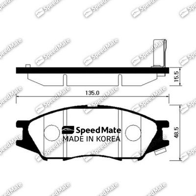 SpeedMate SM-BPS004 - Гальмівні колодки, дискові гальма autocars.com.ua