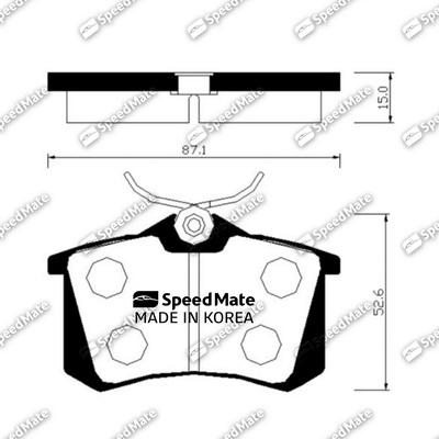 SpeedMate SM-BPS011 - Гальмівні колодки, дискові гальма autocars.com.ua