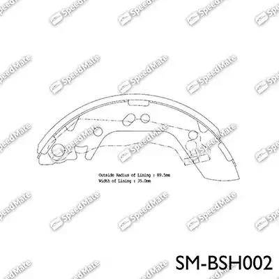 SpeedMate SM-BSH002 - Комплект тормозных колодок, барабанные avtokuzovplus.com.ua