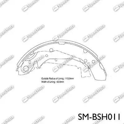 SpeedMate SM-BSH011 - Комплект гальм, барабанний механізм autocars.com.ua