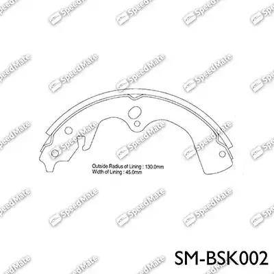 SpeedMate SM-BSK002 - Комплект гальм, барабанний механізм autocars.com.ua