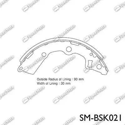 SpeedMate SM-BSK021 - Комплект гальм, барабанний механізм autocars.com.ua