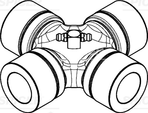 Spicer U-10075-00 - Шарнір, поздовжній вал autocars.com.ua