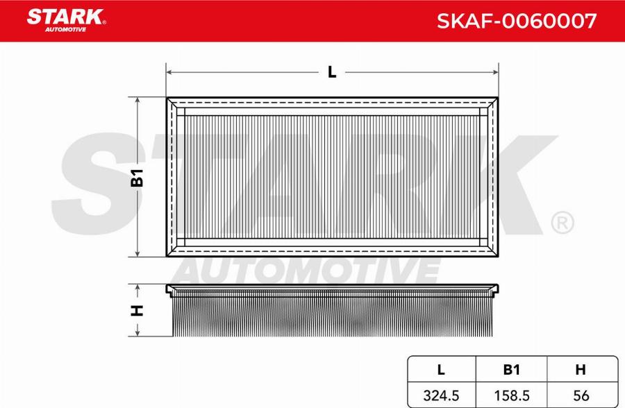Stark SKAF-0060007 - Повітряний фільтр autocars.com.ua