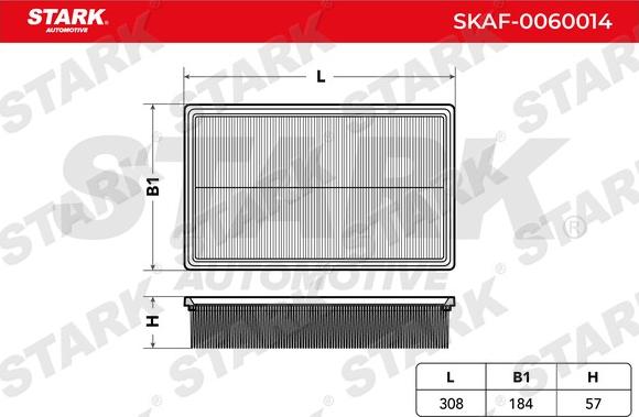 Stark SKAF-0060014 - Повітряний фільтр autocars.com.ua