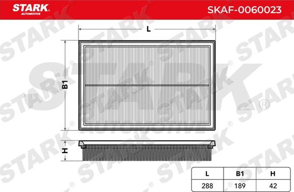 Stark SKAF-0060023 - Повітряний фільтр autocars.com.ua