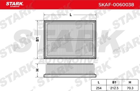 Stark SKAF-0060038 - Повітряний фільтр autocars.com.ua