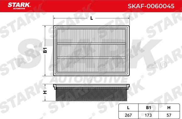 Stark SKAF-0060045 - Повітряний фільтр autocars.com.ua