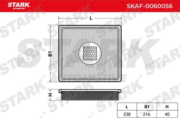 Stark SKAF-0060056 - Повітряний фільтр autocars.com.ua