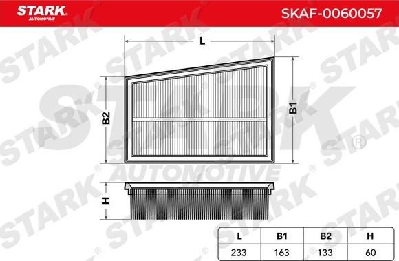 Stark SKAF-0060057 - Повітряний фільтр autocars.com.ua