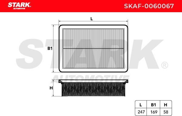 Stark SKAF-0060067 - Повітряний фільтр autocars.com.ua