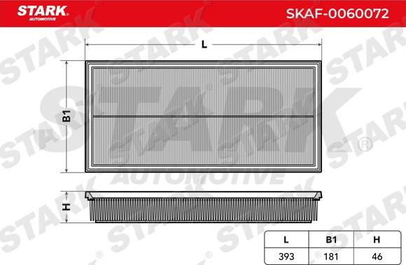 Stark SKAF-0060072 - Повітряний фільтр autocars.com.ua