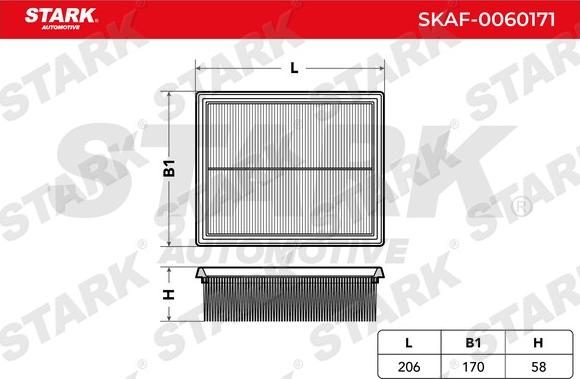 Stark SKAF-0060171 - Повітряний фільтр autocars.com.ua