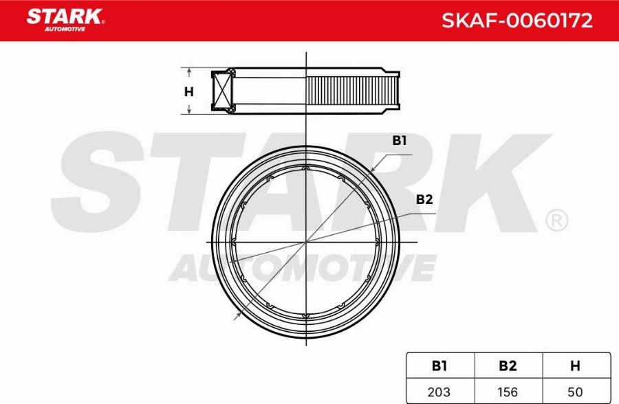 Stark SKAF-0060172 - Повітряний фільтр autocars.com.ua