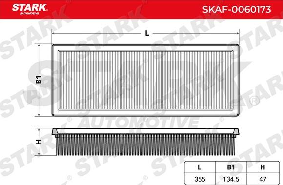 Stark SKAF-0060173 - Повітряний фільтр autocars.com.ua