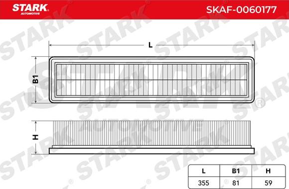 Stark SKAF-0060177 - Повітряний фільтр autocars.com.ua