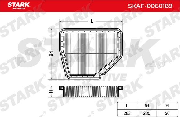 Stark SKAF-0060189 - Повітряний фільтр autocars.com.ua