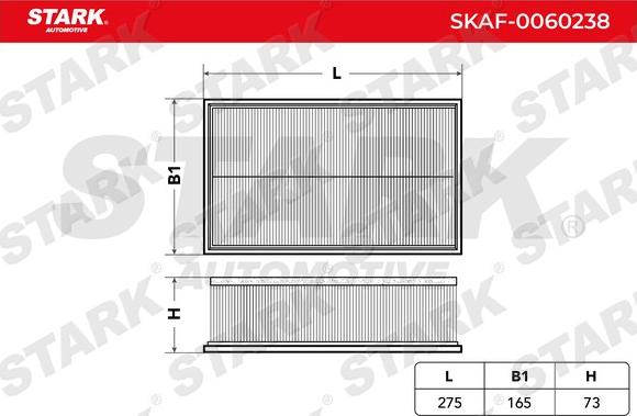 Stark SKAF-0060238 - Повітряний фільтр autocars.com.ua