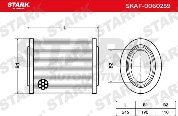 Stark SKAF-0060259 - Повітряний фільтр autocars.com.ua