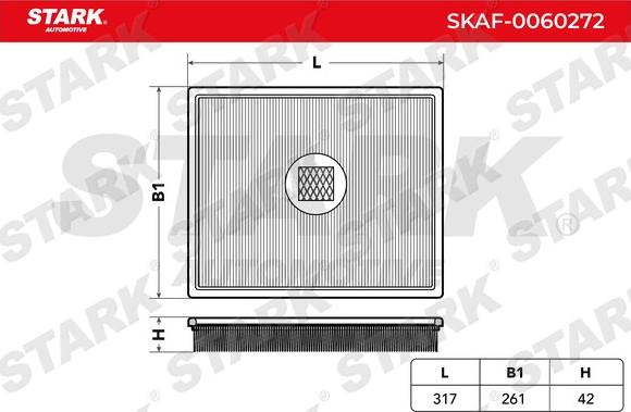 Stark SKAF-0060272 - Повітряний фільтр autocars.com.ua