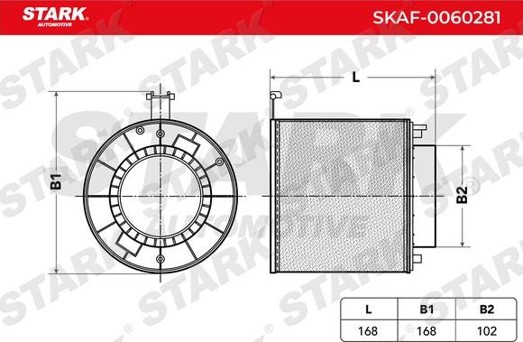 Stark SKAF-0060281 - Повітряний фільтр autocars.com.ua