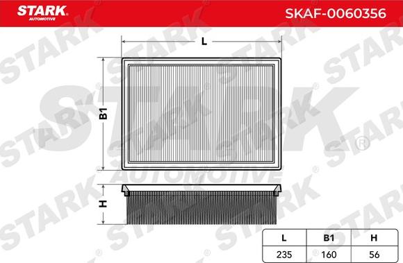 Stark SKAF-0060356 - Повітряний фільтр autocars.com.ua