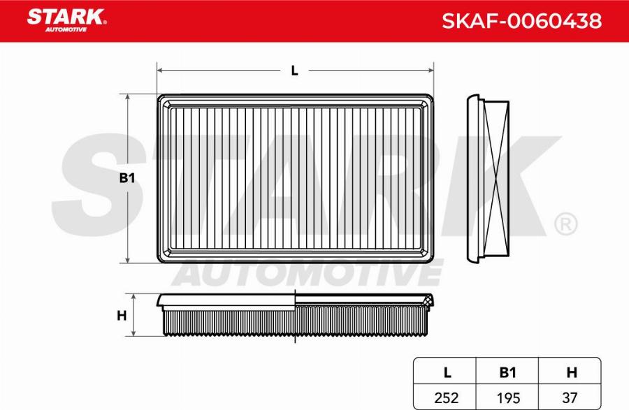 Stark SKAF-0060438 - Повітряний фільтр autocars.com.ua