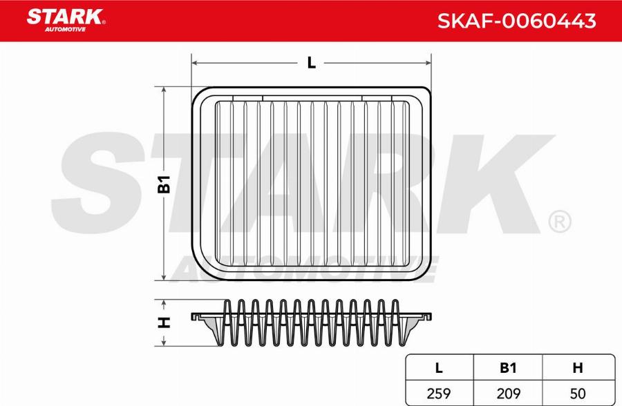 Stark SKAF-0060443 - Повітряний фільтр autocars.com.ua