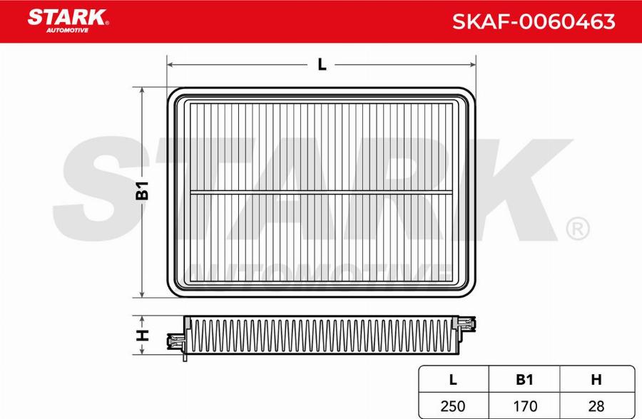 Stark SKAF-0060463 - Повітряний фільтр autocars.com.ua