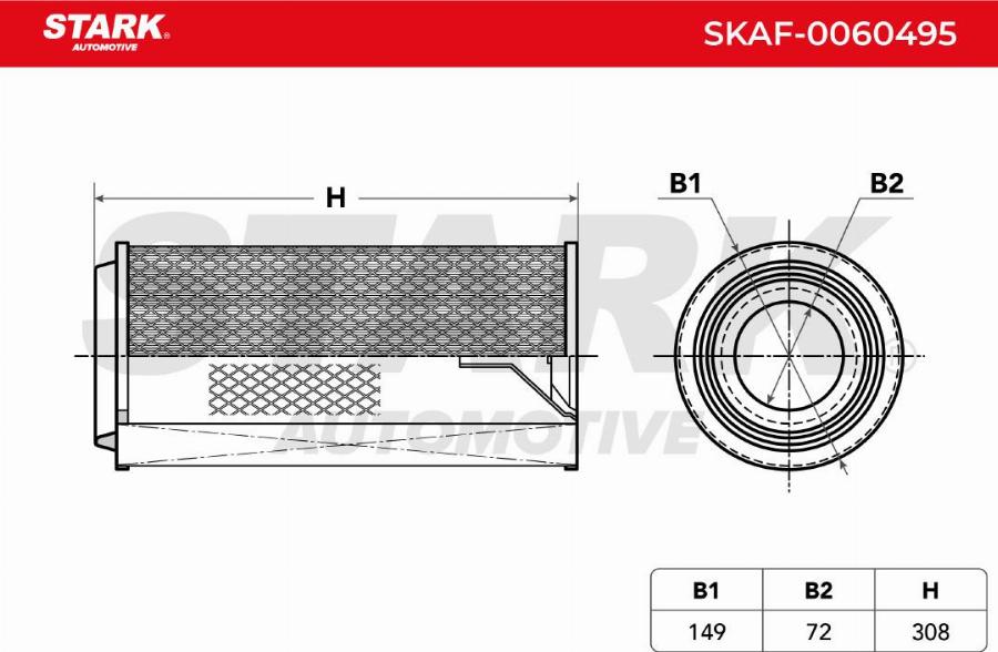 Stark SKAF-0060495 - Повітряний фільтр autocars.com.ua