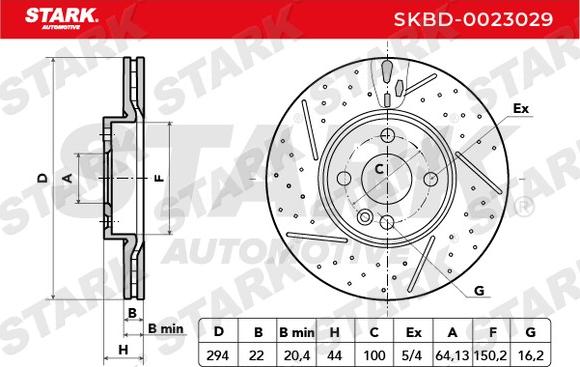 Stark SKBD-0023029 - Гальмівний диск autocars.com.ua