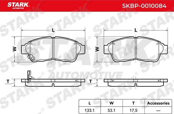 Stark SKBP-0010084 - Гальмівні колодки, дискові гальма autocars.com.ua