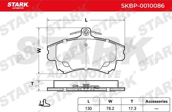 Stark SKBP-0010086 - Гальмівні колодки, дискові гальма autocars.com.ua