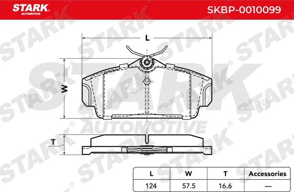 Stark SKBP-0010099 - Гальмівні колодки, дискові гальма autocars.com.ua