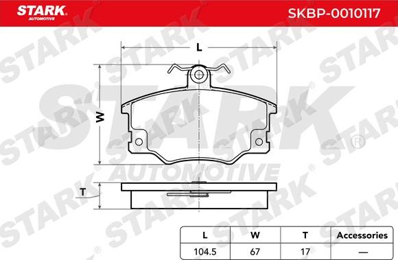 Stark SKBP-0010117 - Гальмівні колодки, дискові гальма autocars.com.ua