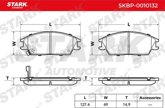 Stark SKBP-0010132 - Гальмівні колодки, дискові гальма autocars.com.ua