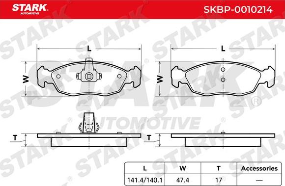 Stark SKBP-0010214 - Гальмівні колодки, дискові гальма autocars.com.ua