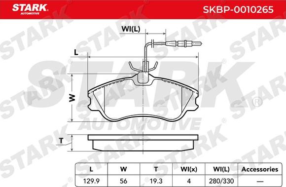 Stark SKBP-0010265 - Гальмівні колодки, дискові гальма autocars.com.ua