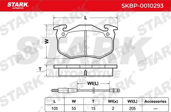 Stark SKBP-0010293 - Гальмівні колодки, дискові гальма autocars.com.ua