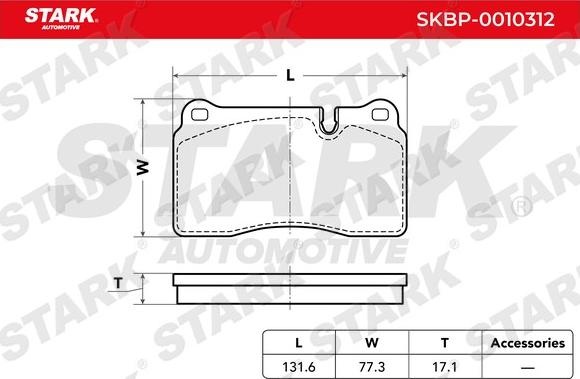 Stark SKBP-0010312 - Гальмівні колодки, дискові гальма autocars.com.ua