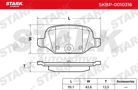 Stark SKBP-0010316 - Гальмівні колодки, дискові гальма autocars.com.ua