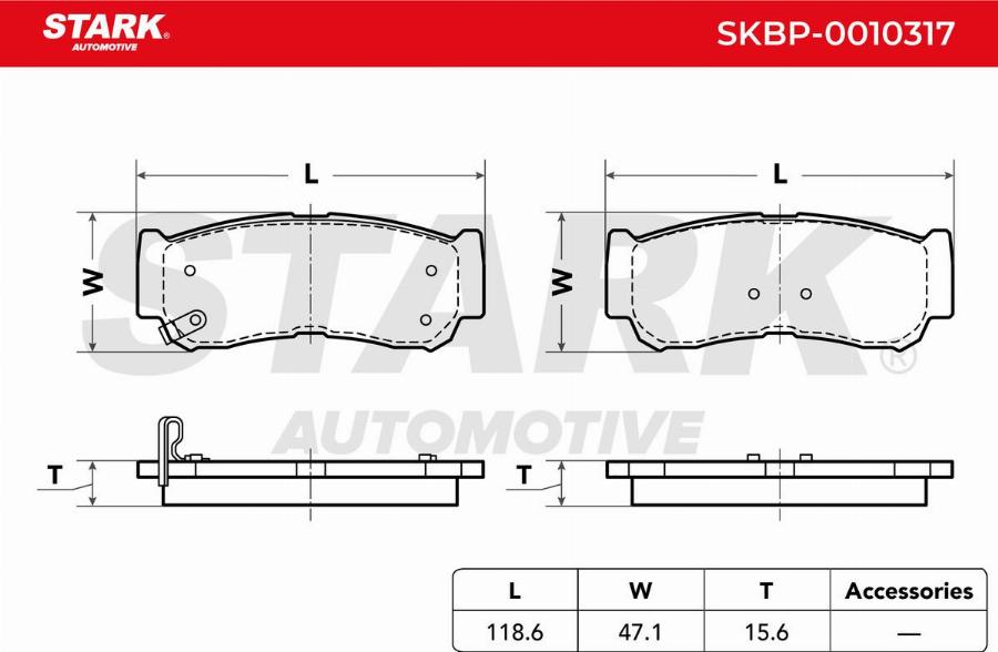 Stark SKBP-0010317 - Гальмівні колодки, дискові гальма autocars.com.ua