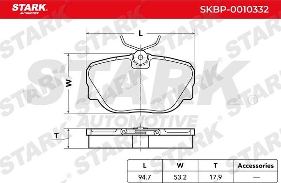 Stark SKBP-0010332 - Гальмівні колодки, дискові гальма autocars.com.ua