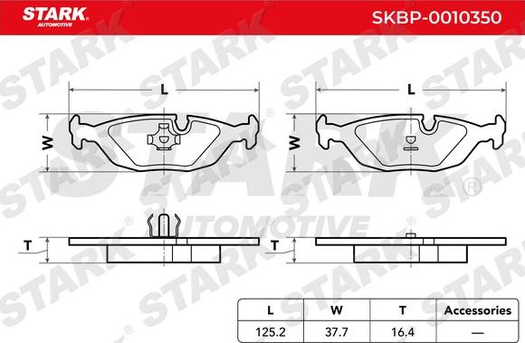 Stark SKBP-0010350 - Гальмівні колодки, дискові гальма autocars.com.ua